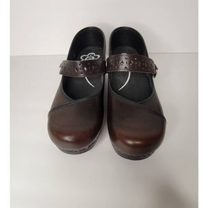 Sanita - Brown Mary Jane Clogs - Women's Size 39 / US 8.5